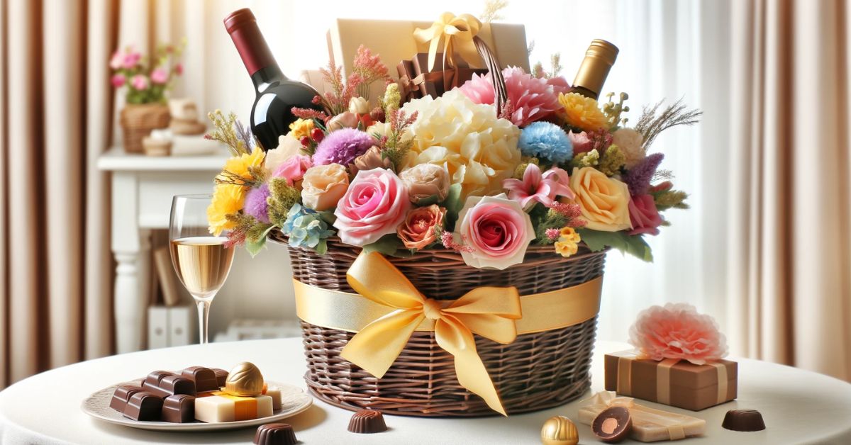 Gavekurv med blomster